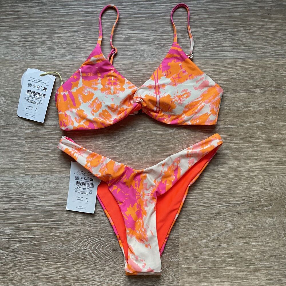 Maaji Reversible Twisted Bikini Top & Splendid Bikini Bottom (NWT)